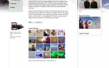SanDisk - The Coldest Journey website