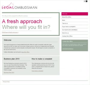 The Legal Ombudsman website