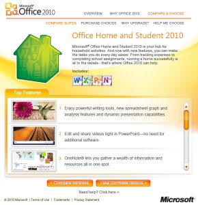 Microsoft Office 2010 microsite